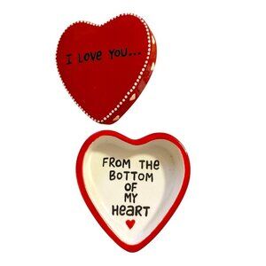 Heart Shaped Jewelry Box Our Name Is Mud I love you From The Bottom Of My Heart